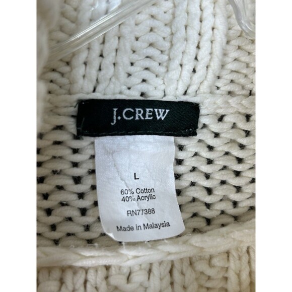 J.Crew Turtleneck Sweater Women’s Large Ivory Thick Knit - Picture 8 of 8